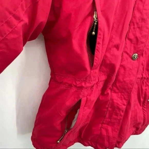 Nordica Women’s Red Long Insulated Coat Jacket 8 Zip/Snap Closure 6 Pockets - Picture 6 of 14